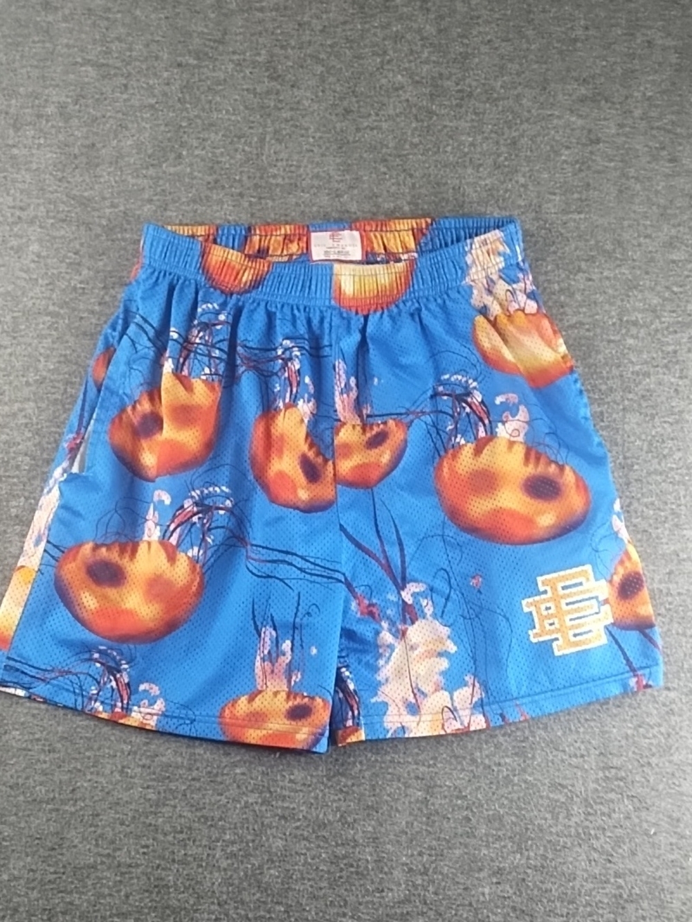 Eric Emanuel Men's Blue Jellyfish Print Mesh Shorts